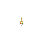 14k Dia Heart w/ 3 Birthstone Mother's Circle Pendant Semi-Mount view 1