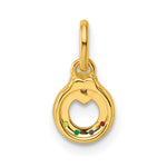 14k Dia Heart w/ 4 Birthstone Mother's Circle Pendant Semi-Mount view 4