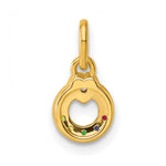 14k Dia Heart w/ 5 Birthstone Mother's Circle Pendant Semi-Mount view 4