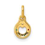 14k Dia Heart w/ 6 Birthstone Mother's Circle Pendant Semi-Mount view 4