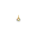 14k Dia Heart w/ 6 Birthstone Mother's Circle Pendant Semi-Mount view 1