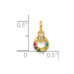 14k Dia Heart w/ 6 Birthstone Mother's Circle Pendant Semi-Mount view 5