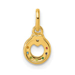 14k Dia Heart w/ 7 Birthstone Mother's Circle Pendant Semi-Mount view 4