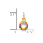 14k Dia Heart w/ 7 Birthstone Mother's Circle Pendant Semi-Mount view 5