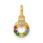 14k Dia Heart w/ 7 Birthstone Mother's Circle Pendant Semi-Mount view 2