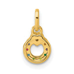 14k Dia Heart w/ 8 Birthstone Mother's Circle Pendant Semi-Mount view 4