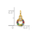 14k Dia Heart w/ 8 Birthstone Mother's Circle Pendant Semi-Mount view 5