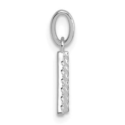 14K White Gold Twisted with .. Diamond Initial A Charm