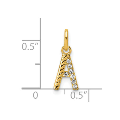 14K Twisted with .. Diamond Initial A Charm