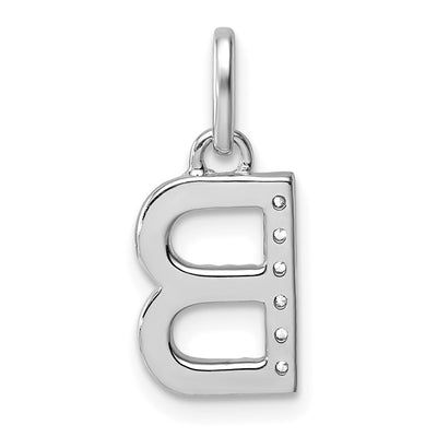 14K White Gold Twisted with .. Diamond Initial B Charm