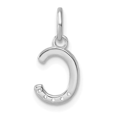 14K White Gold Twisted with .. Diamond Initial C Charm