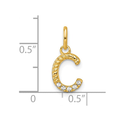 14K Twisted with .. Diamond Initial C Charm