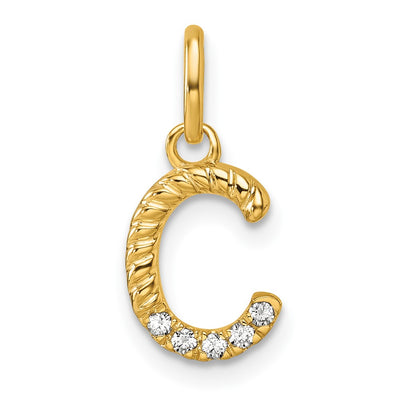 14K Twisted with .. Diamond Initial C Charm