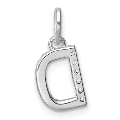 14K White Gold Twisted .. Diamond Initial D Charm