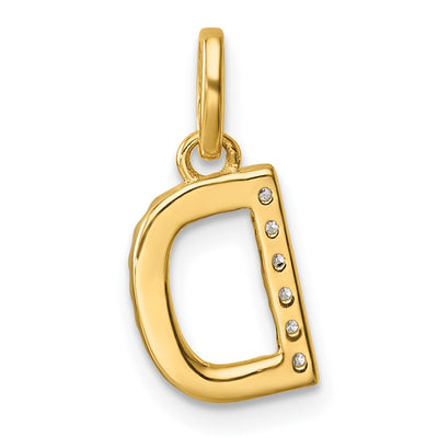 14K Twisted with .. Diamond Initial D Charm