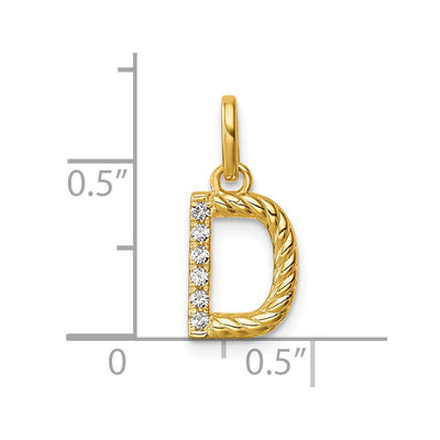 14K Twisted with .. Diamond Initial D Charm