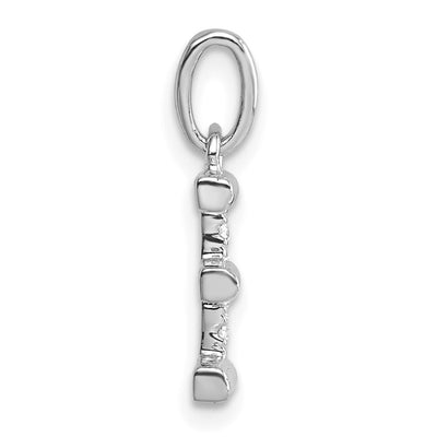 14K White Gold Twisted .. Diamond Initial E Charm