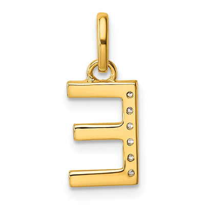 14K Twisted with .. Diamond Initial E Charm