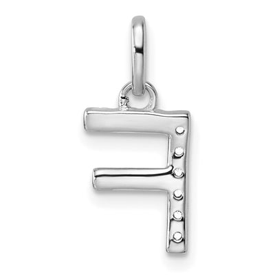 14K White Gold Twisted .. Diamond Initial F Charm