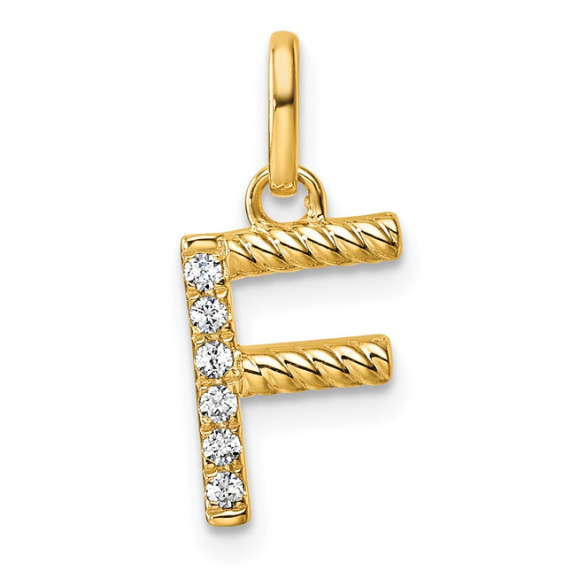 14K gold diamond initial charm