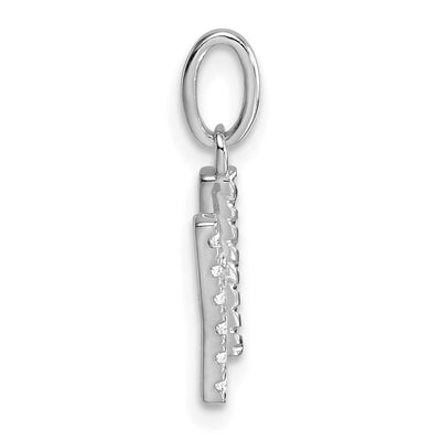 14K White Gold Twisted .. Diamond Initial H Charm