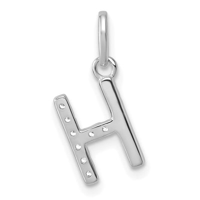 14K White Gold Twisted .. Diamond Initial H Charm