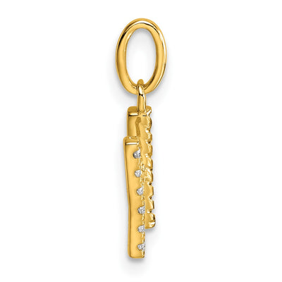 14K Twisted .. Diamond Initial H Charm