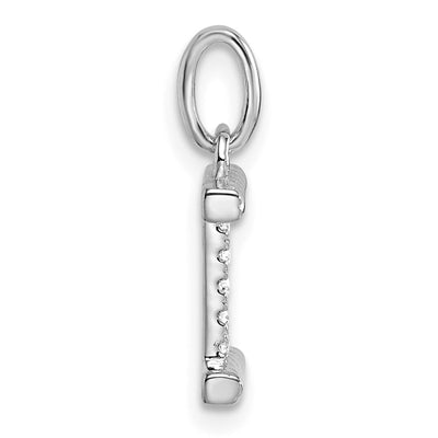 14K White Gold Twisted .. Diamond Initial I Charm