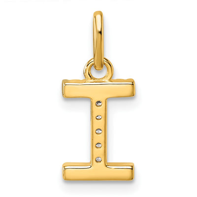 14K Twisted .. Diamond Initial I Charm
