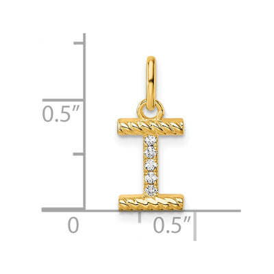 14K Twisted .. Diamond Initial I Charm