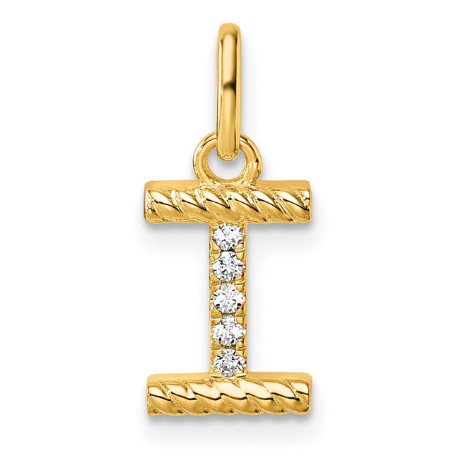 14K gold diamond initial charm