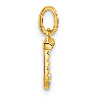 14K Twisted .. Diamond Initial J Charm