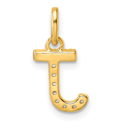 14K Twisted .. Diamond Initial J Charm