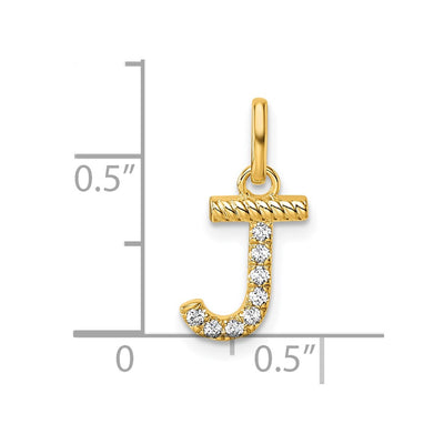 14K Twisted .. Diamond Initial J Charm
