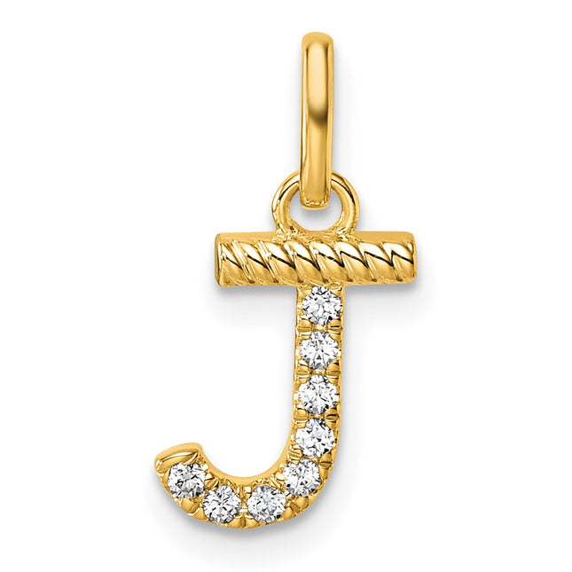 14K gold diamond initial charm