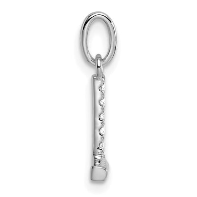 14K White Gold Twisted .. Diamond Initial L Charm