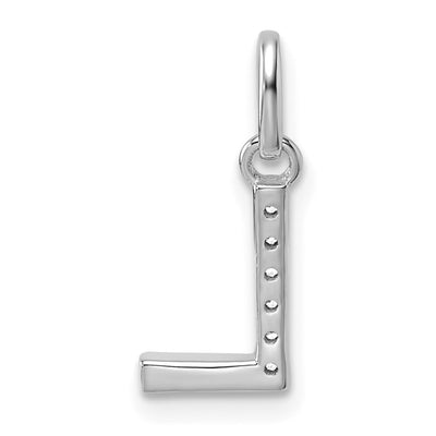14K White Gold Twisted .. Diamond Initial L Charm