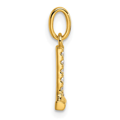 14K Twisted .. Diamond Initial L Charm
