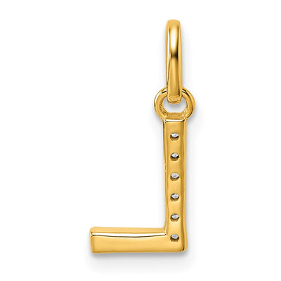 14K Twisted .. Diamond Initial L Charm
