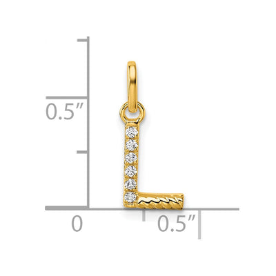 14K Twisted .. Diamond Initial L Charm