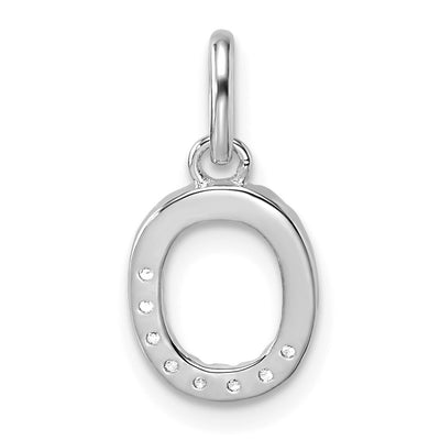 14K White Gold Twisted .. Diamond Initial O Charm