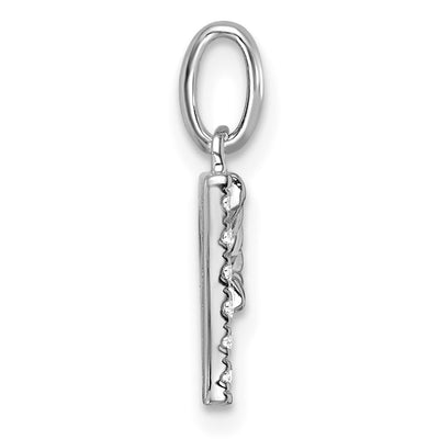14K White Gold Twisted .. Diamond Initial P Charm