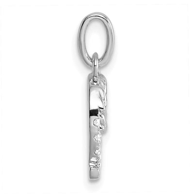 14K White Gold Twisted .. Diamond Initial Q Charm