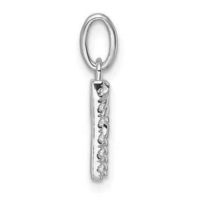 14K White Gold Twisted .. Diamond Initial R Charm