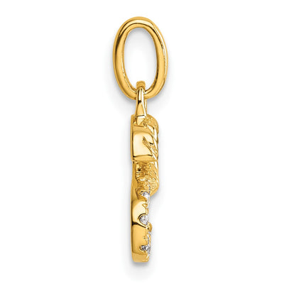 14K Twisted .. Diamond Initial S Charm