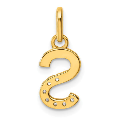 14K Twisted .. Diamond Initial S Charm
