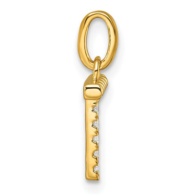14K Twisted .. Diamond Initial T Charm