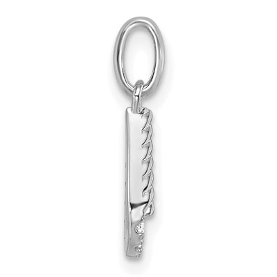 14K White Gold Twisted .. Diamond Initial U Charm
