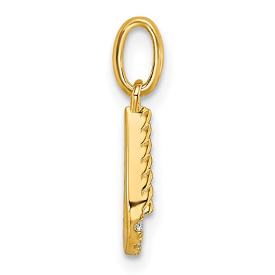 14K Twisted .. Diamond Initial U Charm