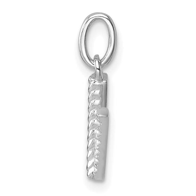 14K White Gold Twisted .. Diamond Initial V Charm